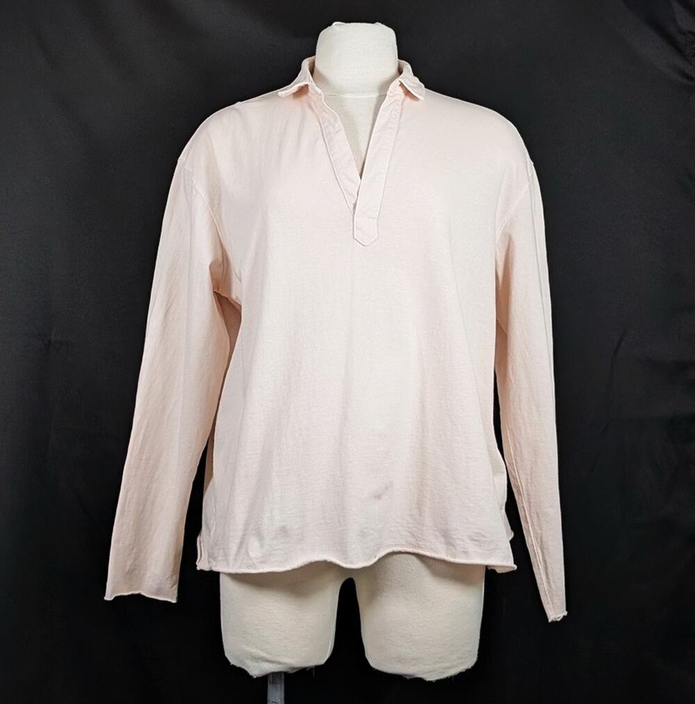 Frank & Eileen Patrick Popover Heritage Henley Pink Top Women's Size XL Flaws